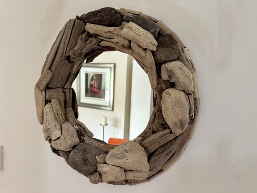 40cm round driftwood mirror - 40cm,