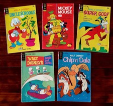 Vintage Gold Key Walt Disney Comic Bundle x 5 - Rare 1968/1973