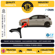 FOR VAUXHALL CORSA F 2019-2023 FRONT WING/FENDER LEFT SIDE - INSURANCE CERTIFIED