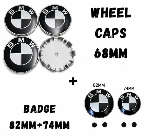 Black alloy bmw badge set - bmw,