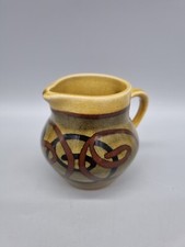 A Small Vintage Studio Brixham Pottery Cream / Milk Jug, Devon, Spiral Design.