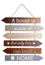Only Love Can Build a Home Large Wooden Brown Decorative Sign Wall Door 
