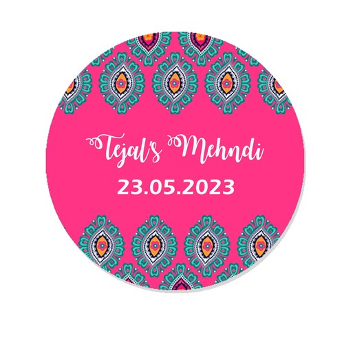 Personalised mendhi stickers - personalised,