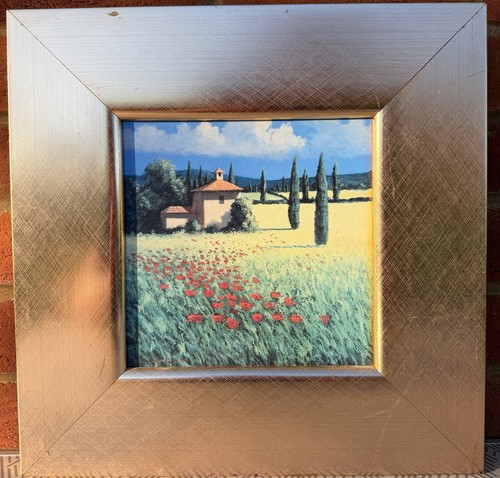 Tuscan poppy field framed - tuscan,