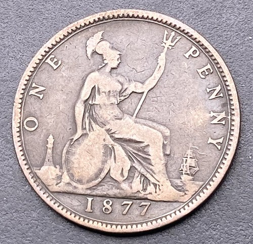 Victoria 1877 penny coin - 1877,