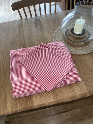 Red cotton gingham single - red,