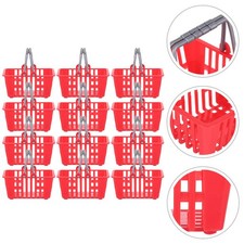  12Pcs Small Shopping Basket Model Desktop Shopping Basket Craft Plastic Playing