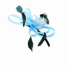 Aqua fascinator with looped