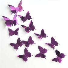 12pcs 3D Chrome Butterflies