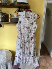 Cath Kidston Alice In wonderland below Knee dress  Pockets  Size 16