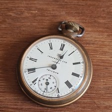 Vintage metal Ingersoll Triumph Pocket Watch Working c1970 