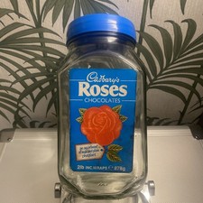 Vintage Cadbury's Roses Glass Jar Sweet 2lb Chocolates Retro 1990s