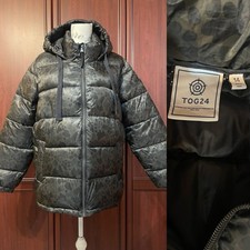 Tog 24 Ladies 14 - 46”Khaki Grey Green Padded Puffer Hooded Jacket Oversized