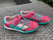 Girls Clarks Pink Leather Trainers - Size 1.5G (EU 33.5)