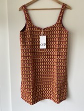 Zara mini dress orange and red