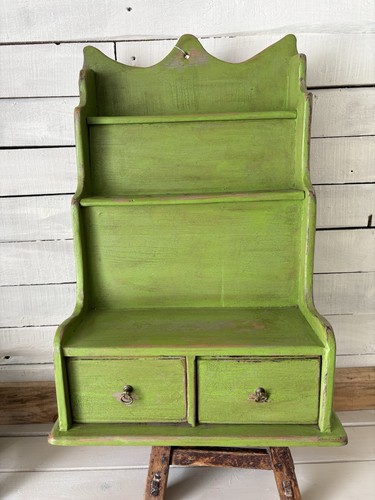Antique pine wall shelf - pine,