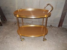 Vintage Retro 2 Tier Fixed Tray Cocktail Drinks Tea Hostess Trolley Table wheels
