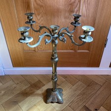 LARGE ORNATE ANTIQUE STYLE CANDELABRA CANDLE HOLDER 5 ARM FLOOR STANDING 63 CMS