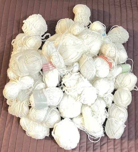 Knitting wool job lot white - knitting,