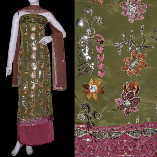 Drkoliv green crepe resham - drkoliv,