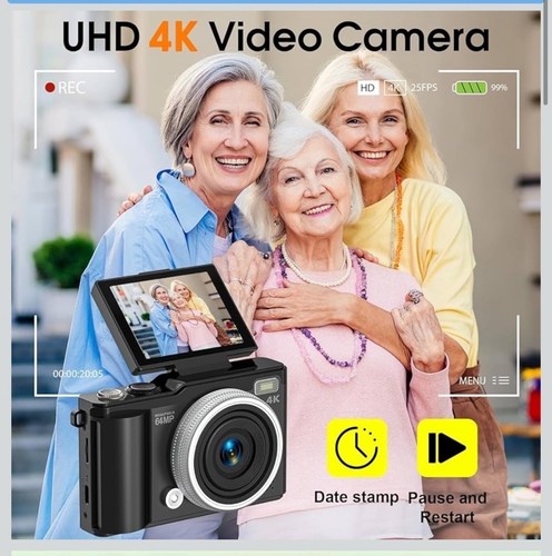 Digital camera 64mp compact - 4k,