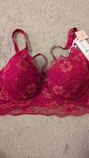 36F   BOUX AVENUE UNDERWIIRED DARK RED STEPHANIE  LONGLINE BRA  BNWOT RRP £36