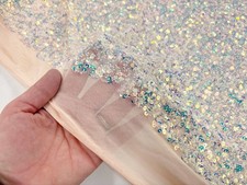 Nude Stretch Sequin Fabric