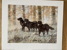 Flat Coated retriever Dog Art Print  Flat Three by Paul Doyle ltd edition