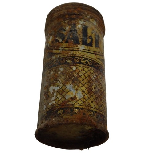 Rusty salt can vintage shaker - rusty,