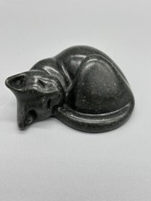 Sleeping Cat Sculpture signed