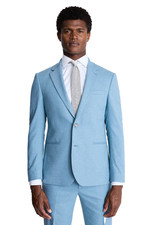 Moss Bros Slim Fit Duck Egg