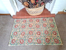 Kashmir Tapestry Rug/Wall hanging - Rose design Pink, Green, Cream 118cm x 75cm