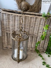 Vintage Brass Hall Porch Lantern Country House Gold Gilt Baroque Rococo Antique