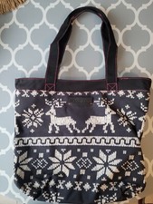 Rocket Dog Black & White Winter Themed Tote Bag Shopper 