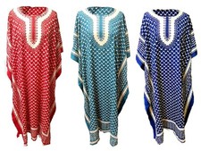  Free Size Kaftan Holiday Dress Beach Cover up fits 16,18,20,22,24,