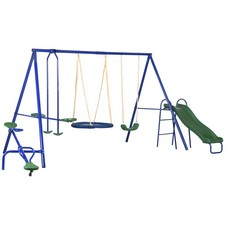 Outsunny Metal Swing Set for