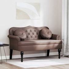 2 seater Chesterfield Style Button Sofa Leather Fabric + 2 Cushions - 6 Colours