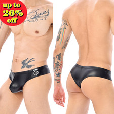 Men Briefs Wet Look String