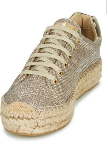 Replay gold espadrille with