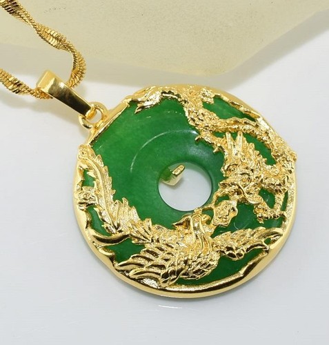 18k yellow gold 27mm jade - gold,