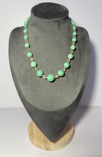 Vintage costume necklace green - vintage,