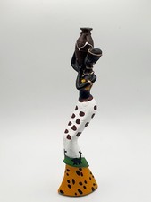 African Figure Sculpture Tribal Lady Figurine Statue Decor Collectible Art Resin