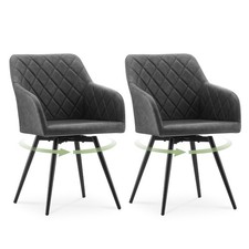 2X 360° Dining Chairs Faux