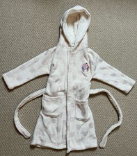 NWOT M&S CREAM SPARKLY PINK HEART DISNEY PRINCESS FLEECE DRESSING GOWN-7-8 YEARS
