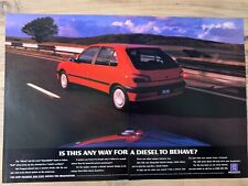 PEUGEOT 306 TURBO DIESEL XTDT FRAMEABLE COLLECTIBLE ORIGINAL CLASSIC CAR ADVERT