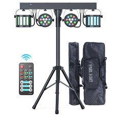 UKING LED DJ Light Bar with Stand 2x Derby and 2x Par Disco Party Effect w/Bags