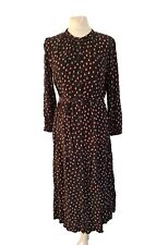 Whistles Womens Triangle Print Shirt Dress Black Patterned Midi Belted - UK 12.