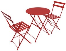 Woodside Aylsham Outdoor Garden Patio Folding Table & Chair Bistro Set 6 Colours