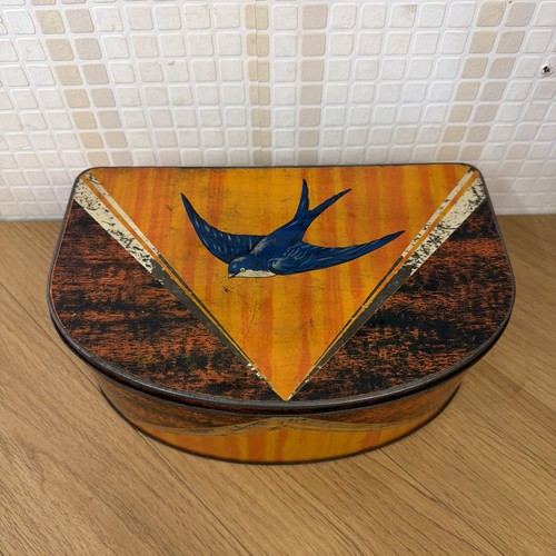 Vintage blue bird toffee tin - vintage,