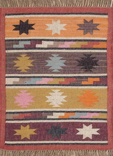 Kilim wool jute - rug, rectangle